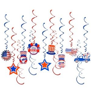 4th of July Patriotic Hanging Swirl Decorations