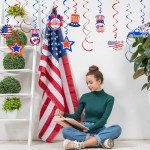 4th of July Patriotic Hanging Swirl Decorations