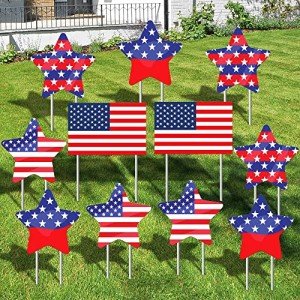 4th of July Yard Signs - Pack of 11