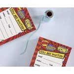 Comic Book Action Hero Birthday Invitations - 24 Pack