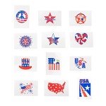 Patriotic American Flag Temporary Tattoos - 144 Pack