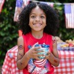 Patriotic American Flag Temporary Tattoos - 144 Pack