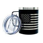 American Flag Black Stainless Steel Travel Mug