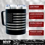 American Flag Black Stainless Steel Travel Mug
