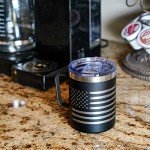 American Flag Black Stainless Steel Travel Mug