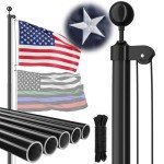 25 FT Heavy Duty Flag Pole Kit with Flag