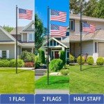 25 FT Heavy Duty Flag Pole Kit with Flag