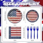 Patriotic Tableware Set - 96 Pieces for Celebrations
