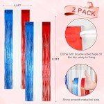 Red, White, and Blue Foil Fringe Backdrop Curtains