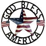 God Bless America Metal Star Wall Decor