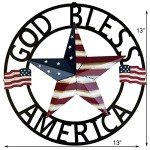 God Bless America Metal Star Wall Decor