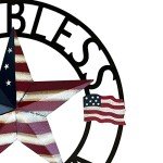 God Bless America Metal Star Wall Decor