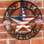God Bless America Metal Star Wall Decor