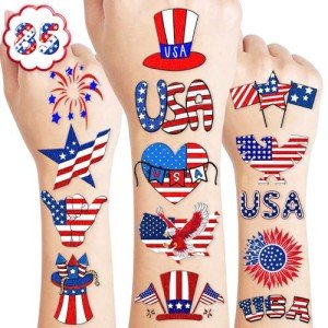 85 PCS USA Temporary Tattoos for Patriotic Celebrations