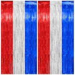 Red, White, and Blue Foil Fringe Curtain Set