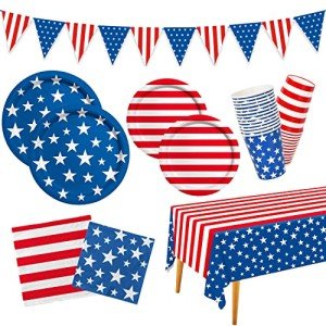 4th of July American Flag Party Supplies Set
