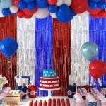Red, White, and Blue Foil Fringe Curtain Set