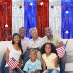 Red, White, and Blue Foil Fringe Curtain Set