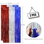 Red, White, and Blue Foil Fringe Curtain Set
