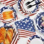 Patriotic Party Plates & Napkins Set for 50