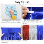 Red, White, and Blue Foil Fringe Curtain Set