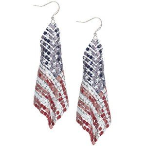 USA Stars & Stripes Chain Stud Earrings
