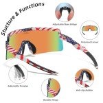 USA Flag Polarized Sports Sunglasses for Outdoor Activities