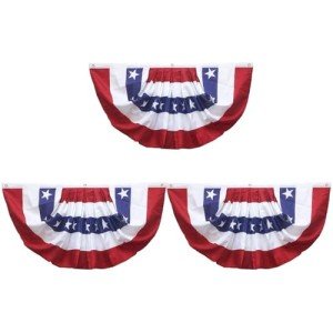 3-Pack American Flag Bunting for Patriotic Decor