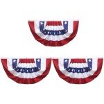 3-Pack American Flag Bunting for Patriotic Decor