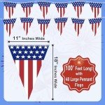USA Flag Pennant Banner - 100’ String Flags