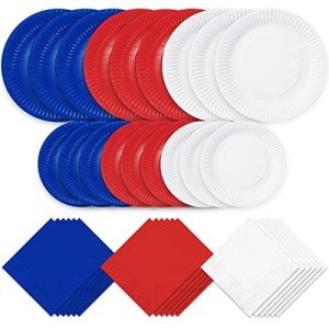 90-Piece Patriotic Tableware Set for Parties