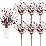 Patriotic Berry Stem Picks for Independence Day Decor