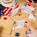 Patriotic Thank You Cards with Envelopes & Stickers