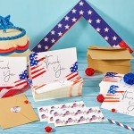 Patriotic Thank You Cards with Envelopes & Stickers