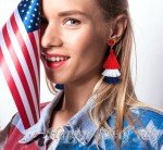 Red White Blue Tassel Earrings - Patriotic Dangles