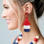 Red White Blue Tassel Earrings - Patriotic Dangles