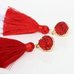 Red White Blue Tassel Earrings - Patriotic Dangles