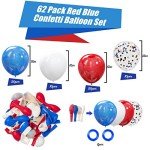 Patriotic 62-Piece Red, White & Blue Balloon Set