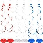 Patriotic 4th of July Hanging Swirls - 36PCS