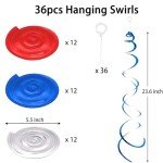 Patriotic 4th of July Hanging Swirls - 36PCS