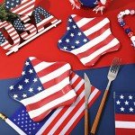 40 Patriotic Star-Shaped Paper Plates for Independence Day