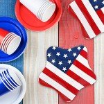 40 Patriotic Star-Shaped Paper Plates for Independence Day