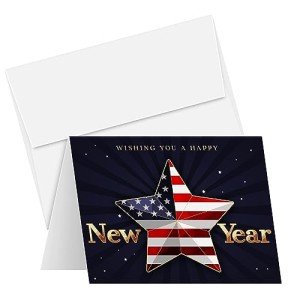Happy New Year American Patriotic Greeting Cards