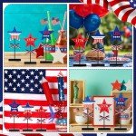 4th of July Stars Wooden Tabletop Decor Set