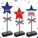 4th of July Stars Wooden Tabletop Decor Set