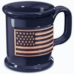 Handmade American Flag Ceramic Coffee Mug - 16oz