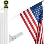 5ft Aluminum Flagpole with American Flag Sleeve