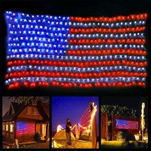 LED American Flag Net Lights for Outdoor Decor