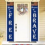 American Flag July 4th Hanging Porch Banner