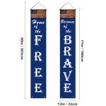 American Flag July 4th Hanging Porch Banner
